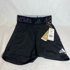 Adidas Women's Techfit Midrise Black Shorts with Aeroready technology - size XS